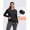 imageMAGCOMSEN Womens Thermal Shirts Long Sleeve Fleece Lined Shirt Workout Tops Athletic Base Layer Running Hiking WinterBlack