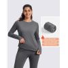 imageMAGCOMSEN Womens Thermal Shirts Long Sleeve Fleece Lined Shirt Workout Tops Athletic Base Layer Running Hiking WinterDark Grey