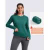 imageMAGCOMSEN Womens Thermal Shirts Long Sleeve Fleece Lined Shirt Workout Tops Athletic Base Layer Running Hiking WinterGreen