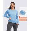 imageMAGCOMSEN Womens Thermal Shirts Long Sleeve Fleece Lined Shirt Workout Tops Athletic Base Layer Running Hiking WinterLight Blue