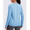 imageMAGCOMSEN Womens Thermal Shirts Long Sleeve Fleece Lined Shirt Workout Tops Athletic Base Layer Running Hiking WinterLight Blue