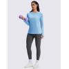 imageMAGCOMSEN Womens Thermal Shirts Long Sleeve Fleece Lined Shirt Workout Tops Athletic Base Layer Running Hiking WinterLight Blue