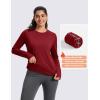 imageMAGCOMSEN Womens Thermal Shirts Long Sleeve Fleece Lined Shirt Workout Tops Athletic Base Layer Running Hiking WinterMaroon