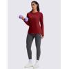 imageMAGCOMSEN Womens Thermal Shirts Long Sleeve Fleece Lined Shirt Workout Tops Athletic Base Layer Running Hiking WinterMaroon