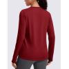 imageMAGCOMSEN Womens Thermal Shirts Long Sleeve Fleece Lined Shirt Workout Tops Athletic Base Layer Running Hiking WinterMaroon