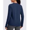 imageMAGCOMSEN Womens Thermal Shirts Long Sleeve Fleece Lined Shirt Workout Tops Athletic Base Layer Running Hiking WinterNavy
