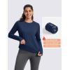 imageMAGCOMSEN Womens Thermal Shirts Long Sleeve Fleece Lined Shirt Workout Tops Athletic Base Layer Running Hiking WinterNavy