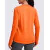 imageMAGCOMSEN Womens Thermal Shirts Long Sleeve Fleece Lined Shirt Workout Tops Athletic Base Layer Running Hiking WinterOrange