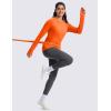 imageMAGCOMSEN Womens Thermal Shirts Long Sleeve Fleece Lined Shirt Workout Tops Athletic Base Layer Running Hiking WinterOrange
