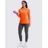 imageMAGCOMSEN Womens Thermal Shirts Long Sleeve Fleece Lined Shirt Workout Tops Athletic Base Layer Running Hiking WinterOrange