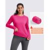 imageMAGCOMSEN Womens Thermal Shirts Long Sleeve Fleece Lined Shirt Workout Tops Athletic Base Layer Running Hiking WinterRose Red