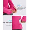imageMAGCOMSEN Womens Thermal Shirts Long Sleeve Fleece Lined Shirt Workout Tops Athletic Base Layer Running Hiking WinterRose Red