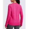 imageMAGCOMSEN Womens Thermal Shirts Long Sleeve Fleece Lined Shirt Workout Tops Athletic Base Layer Running Hiking WinterRose Red