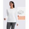 imageMAGCOMSEN Womens Thermal Shirts Long Sleeve Fleece Lined Shirt Workout Tops Athletic Base Layer Running Hiking WinterWhite