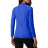 imageMAGCOMSEN Womens Thermal Shirts Mock Turtleneck Fleece Lined Long Sleeve Workout Tops Underwear Base Layer RunningColour Blue