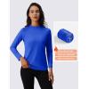 imageMAGCOMSEN Womens Thermal Shirts Mock Turtleneck Fleece Lined Long Sleeve Workout Tops Underwear Base Layer RunningColour Blue