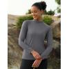 imageMAGCOMSEN Womens Thermal Shirts Mock Turtleneck Fleece Lined Long Sleeve Workout Tops Underwear Base Layer RunningDark Grey