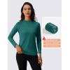 imageMAGCOMSEN Womens Thermal Shirts Mock Turtleneck Fleece Lined Long Sleeve Workout Tops Underwear Base Layer RunningEmerald Green