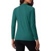 imageMAGCOMSEN Womens Thermal Shirts Mock Turtleneck Fleece Lined Long Sleeve Workout Tops Underwear Base Layer RunningEmerald Green