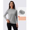 imageMAGCOMSEN Womens Thermal Shirts Mock Turtleneck Fleece Lined Long Sleeve Workout Tops Underwear Base Layer RunningLight Grey