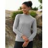 imageMAGCOMSEN Womens Thermal Shirts Mock Turtleneck Fleece Lined Long Sleeve Workout Tops Underwear Base Layer RunningLight Grey