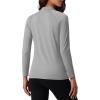 imageMAGCOMSEN Womens Thermal Shirts Mock Turtleneck Fleece Lined Long Sleeve Workout Tops Underwear Base Layer RunningLight Grey