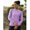 imageMAGCOMSEN Womens Thermal Shirts Mock Turtleneck Fleece Lined Long Sleeve Workout Tops Underwear Base Layer RunningLight Purple