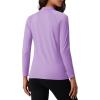 imageMAGCOMSEN Womens Thermal Shirts Mock Turtleneck Fleece Lined Long Sleeve Workout Tops Underwear Base Layer RunningLight Purple