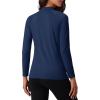 imageMAGCOMSEN Womens Thermal Shirts Mock Turtleneck Fleece Lined Long Sleeve Workout Tops Underwear Base Layer RunningNavy