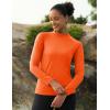 imageMAGCOMSEN Womens Thermal Shirts Mock Turtleneck Fleece Lined Long Sleeve Workout Tops Underwear Base Layer RunningOrange
