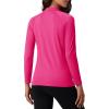 imageMAGCOMSEN Womens Thermal Shirts Mock Turtleneck Fleece Lined Long Sleeve Workout Tops Underwear Base Layer RunningRose Red