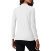 imageMAGCOMSEN Womens Thermal Shirts Mock Turtleneck Fleece Lined Long Sleeve Workout Tops Underwear Base Layer RunningWhite