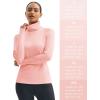 imageMAGCOMSEN Womens Thermal Shirts Mock Turtleneck Long Sleeve Undershirt Fleece Base Layer Top with Thumb HolesLightpink