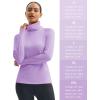 imageMAGCOMSEN Womens Thermal Shirts Mock Turtleneck Long Sleeve Undershirt Fleece Base Layer Top with Thumb HolesLtpurple