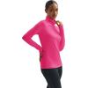 imageMAGCOMSEN Womens Thermal Shirts Mock Turtleneck Long Sleeve Undershirt Fleece Base Layer Top with Thumb HolesRosered