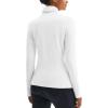 imageMAGCOMSEN Womens Thermal Shirts Mock Turtleneck Long Sleeve Undershirt Fleece Base Layer Top with Thumb HolesWhite