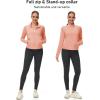 imageMAGCOMSEN Womens UPF 50 Lightweight Zip Up Jackets Cropped Athletic Workout UV Protection Sun Shirt RunningApricot