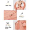 imageMAGCOMSEN Womens UPF 50 Lightweight Zip Up Jackets Cropped Athletic Workout UV Protection Sun Shirt RunningApricot
