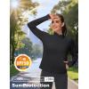 imageMAGCOMSEN Womens UPF 50 Lightweight Zip Up Jackets Cropped Athletic Workout UV Protection Sun Shirt RunningBlack