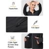 imageMAGCOMSEN Womens UPF 50 Lightweight Zip Up Jackets Cropped Athletic Workout UV Protection Sun Shirt RunningBlack