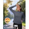imageMAGCOMSEN Womens UPF 50 Lightweight Zip Up Jackets Cropped Athletic Workout UV Protection Sun Shirt RunningDark Grey