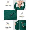 imageMAGCOMSEN Womens UPF 50 Lightweight Zip Up Jackets Cropped Athletic Workout UV Protection Sun Shirt RunningEmerald Green