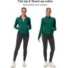 imageMAGCOMSEN Womens UPF 50 Lightweight Zip Up Jackets Cropped Athletic Workout UV Protection Sun Shirt RunningEmerald Green