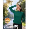 imageMAGCOMSEN Womens UPF 50 Lightweight Zip Up Jackets Cropped Athletic Workout UV Protection Sun Shirt RunningEmerald Green