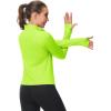 imageMAGCOMSEN Womens UPF 50 Lightweight Zip Up Jackets Cropped Athletic Workout UV Protection Sun Shirt RunningFluorescent Green