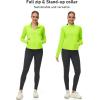 imageMAGCOMSEN Womens UPF 50 Lightweight Zip Up Jackets Cropped Athletic Workout UV Protection Sun Shirt RunningFluorescent Green