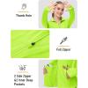 imageMAGCOMSEN Womens UPF 50 Lightweight Zip Up Jackets Cropped Athletic Workout UV Protection Sun Shirt RunningFluorescent Green