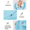 imageMAGCOMSEN Womens UPF 50 Lightweight Zip Up Jackets Cropped Athletic Workout UV Protection Sun Shirt RunningLight Blue