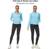 imageMAGCOMSEN Womens UPF 50 Lightweight Zip Up Jackets Cropped Athletic Workout UV Protection Sun Shirt RunningLight Blue