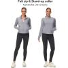 imageMAGCOMSEN Womens UPF 50 Lightweight Zip Up Jackets Cropped Athletic Workout UV Protection Sun Shirt RunningLight Grey